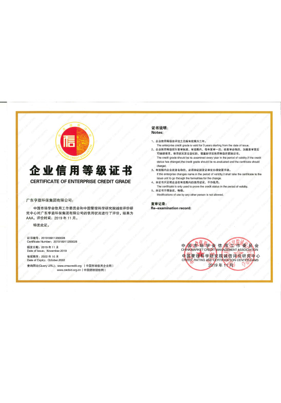 企业信用等级证书（广东海星体育集团有限公司）